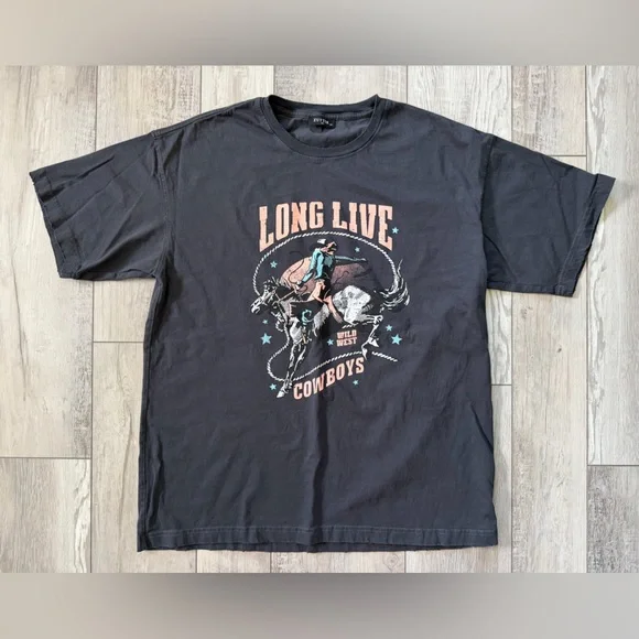 Zutter Long Live Cowboys Oversized Graphic Tee size s/m - Picture 2 of 7